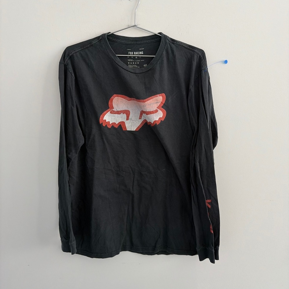 Fox Racing Mens Long Sleeve Graphic T-Shirt Black Large Motocross